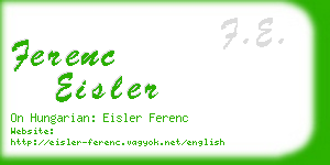 ferenc eisler business card